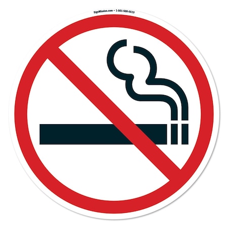 Signmission No Smoking 16in Non-Slip Floor Marker, 12PK, 16 in L, 16 in H, FD-2-C-16-12PK-99909 FD-2-C-16-12PK-99909